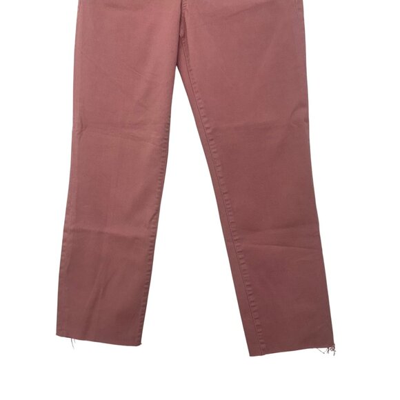 Express Womens Straight Ankle High Rise Pants Size 6R Mauve Pink Raw Hem - Picture 12 of 12